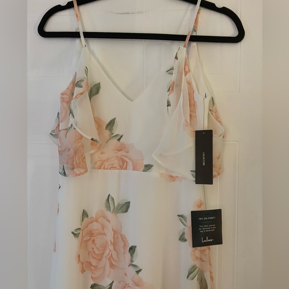 Lulus Take you There Ivory Pink Floral Maxi Dress Engagement - Picture 7 of 8